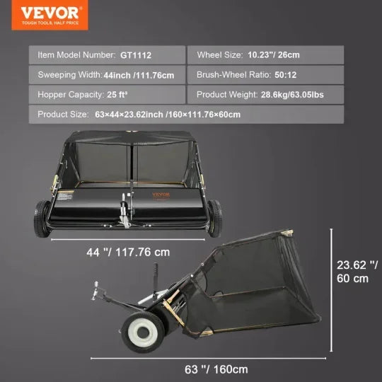 Heavy Duty Push Lawn Sweeper
